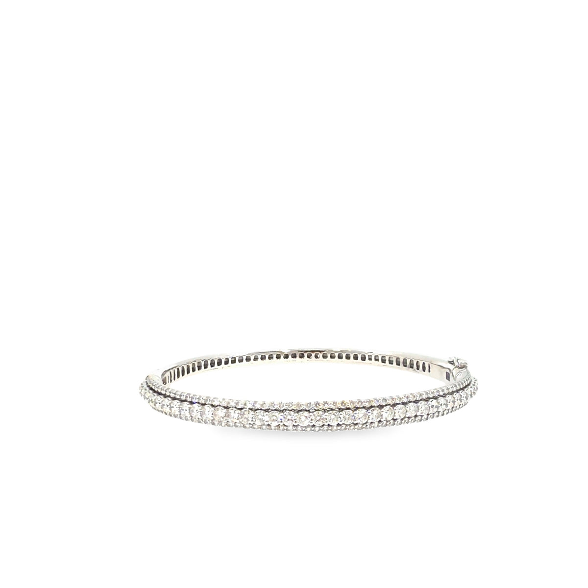 The Winter Light Bangle, 3.20ct Diamond, 14K White Gold by Benji Designs, view 2