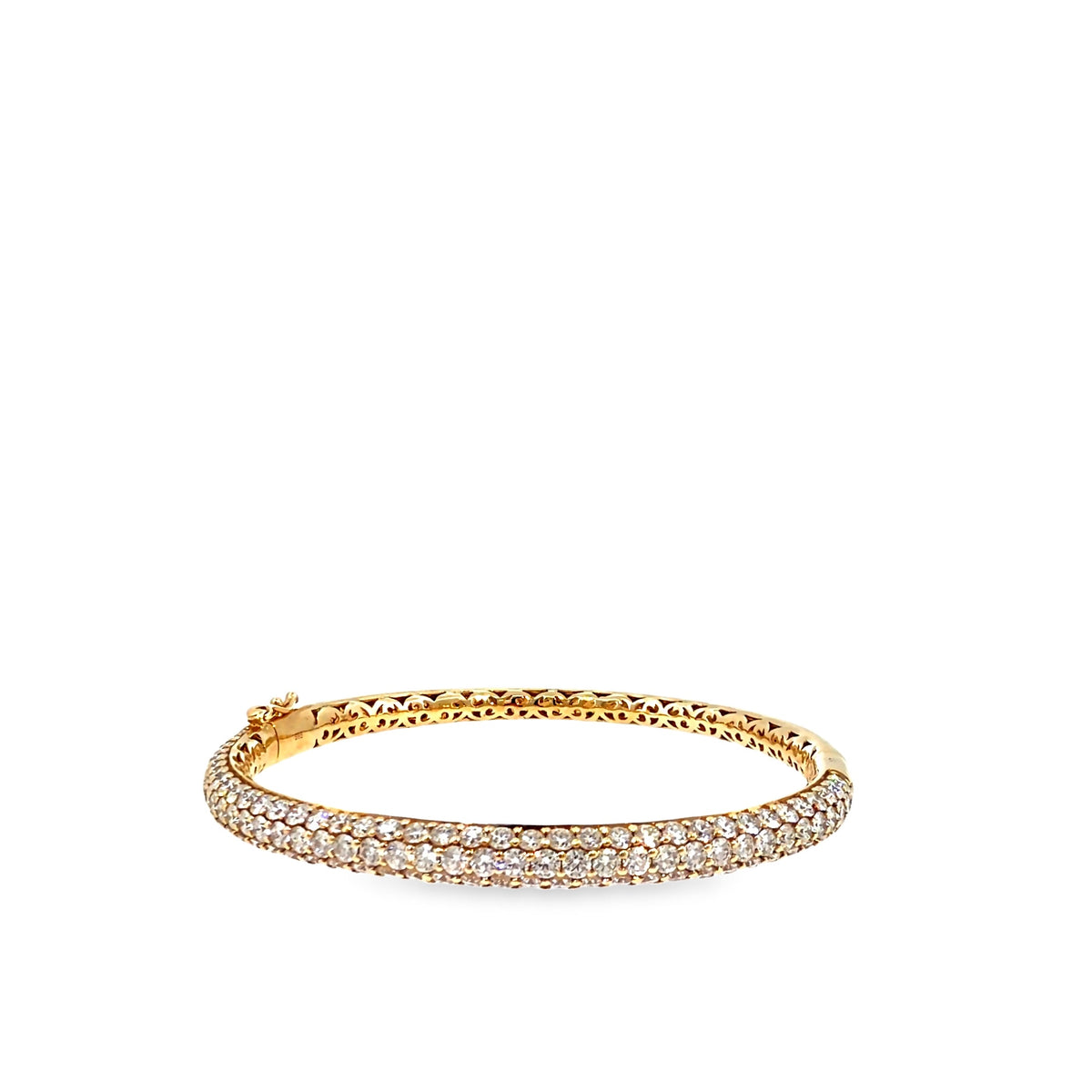 The Golden Radiance Bangle, 6.00ct Diamond, 14K Yellow Gold by Benji Designs, view 2