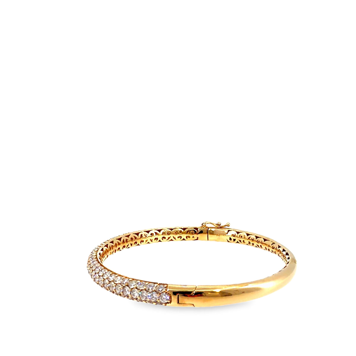 The Golden Radiance Bangle, 6.00ct Diamond, 14K Yellow Gold by Benji Designs, view 3