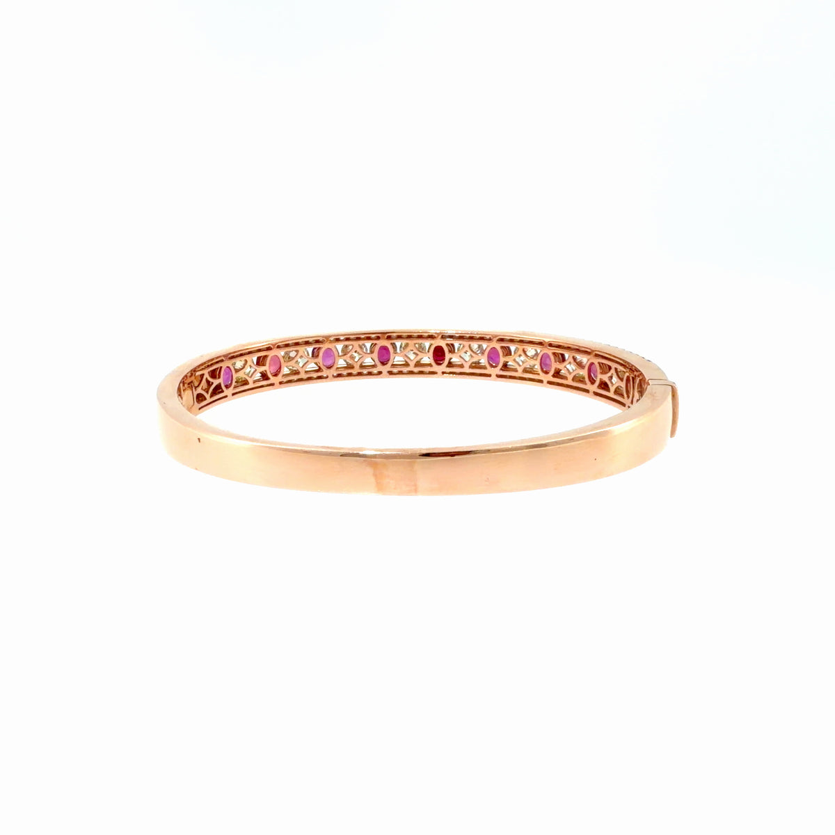 The Rose Ember Bangle, 8.00ct Ruby & Diamond, 14K Rose Gold by Benji Designs, view 4