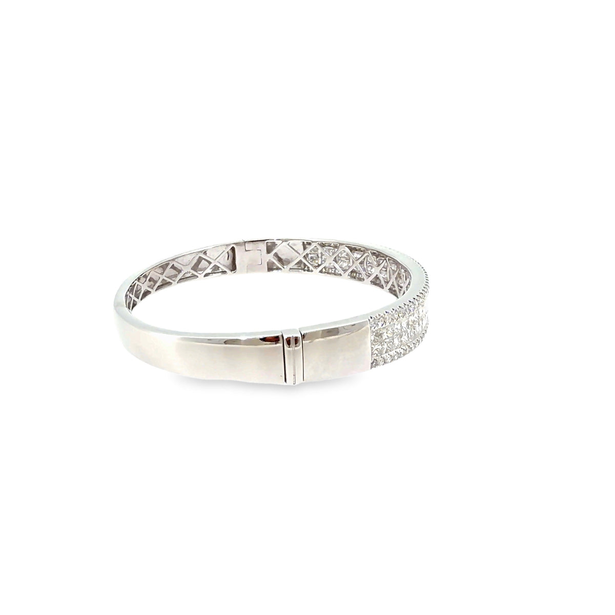 The Grand Duchess Bangle, 6.00ct Princess Diamond, Gold by Benji Designs, view 5