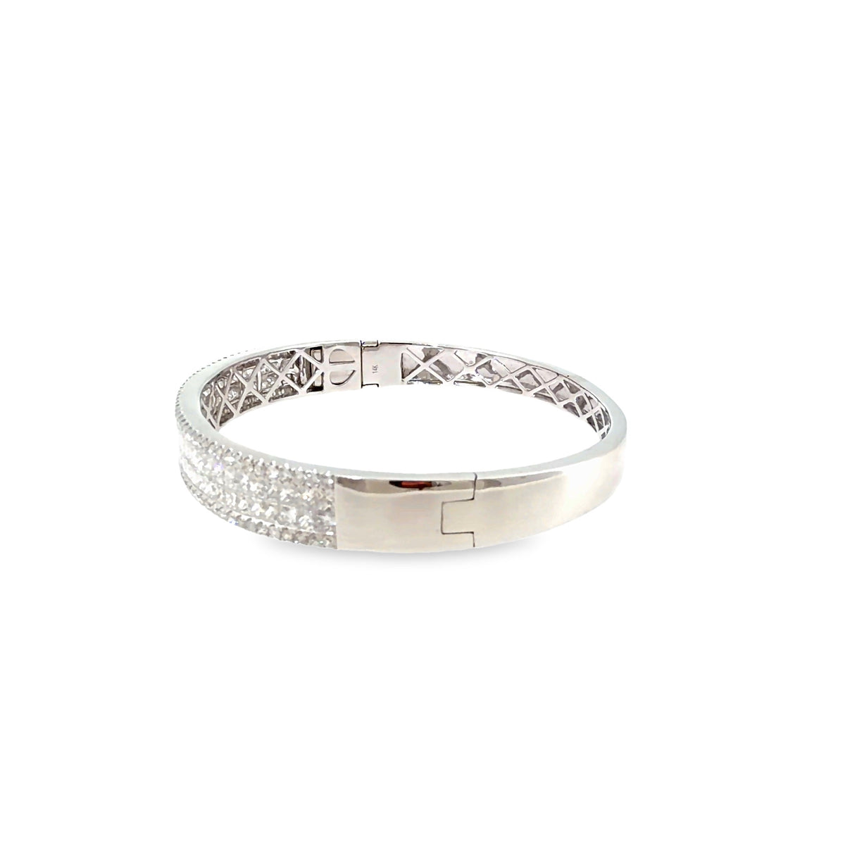 The Grand Duchess Bangle, 6.00ct Princess Diamond, Gold by Benji Designs, view 8