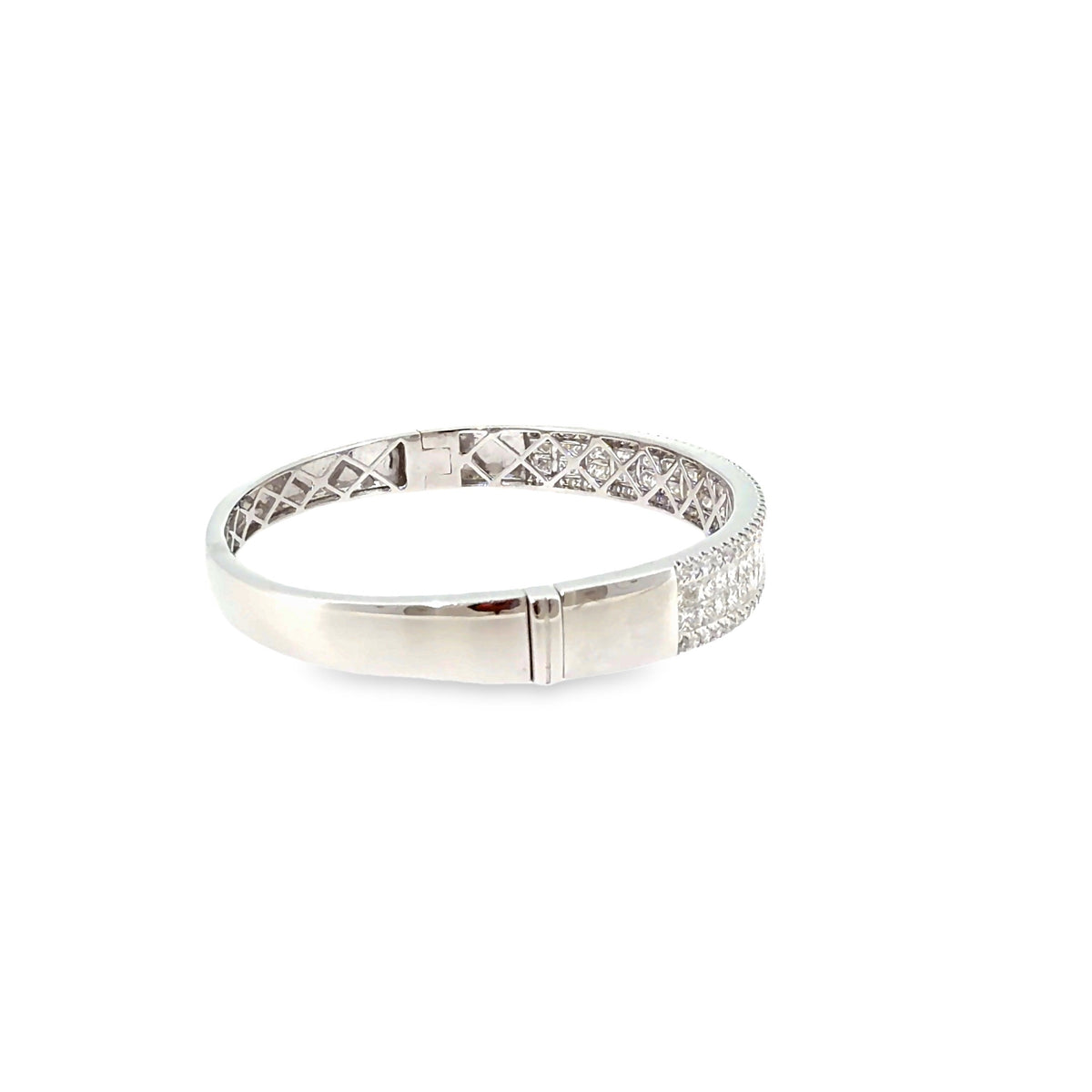 The Grand Duchess Bangle, 6.00ct Princess Diamond, Gold by Benji Designs, view 10