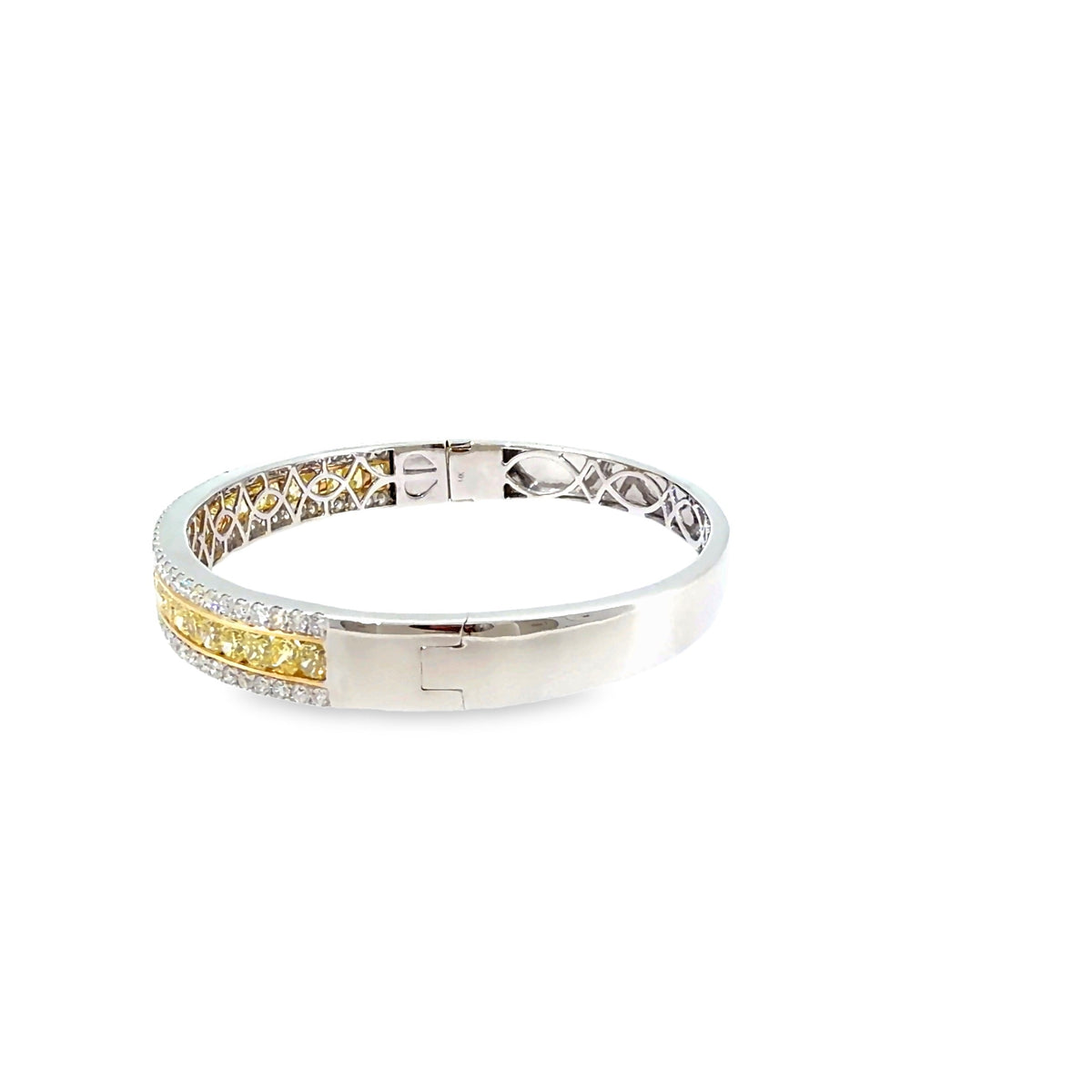 The Canary Bangle, 4.50ct Yellow Diamond, 14K White Gold by Benji Designs, view 3