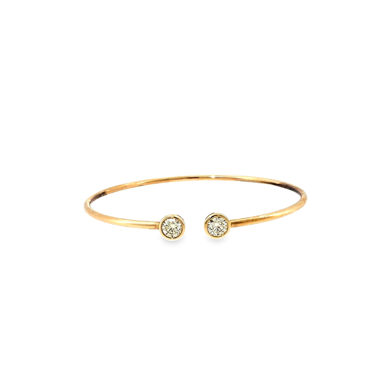 The Golden Pair Bangle, 1.00ct Diamond, 14K Yellow Gold by Benji Designs, view 2