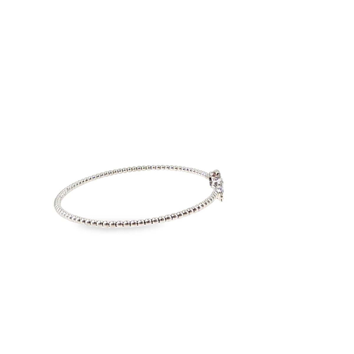 The Silk Line Bangle, 0.80ct Diamond, 18K White Gold by Benji Designs, view 5