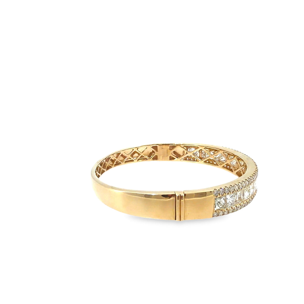 The Golden Empress Bangle, 10.02ct Diamond, 14K Yellow Gold by Benji Designs, view 5