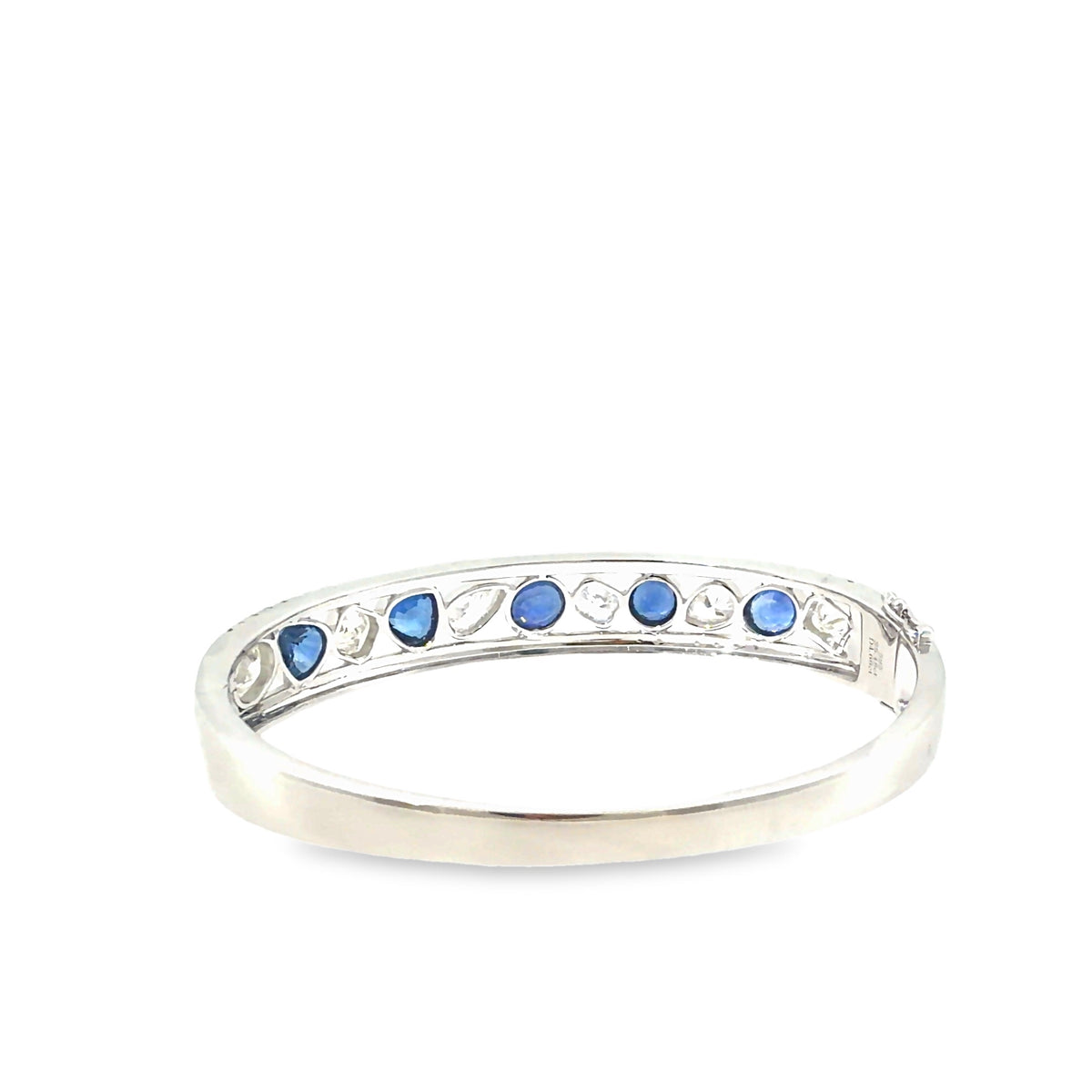 The Sapphire Monarch Bangle, 12.00ct Sapphire & Diamond, 14K White Gold by Benji Designs, view 4