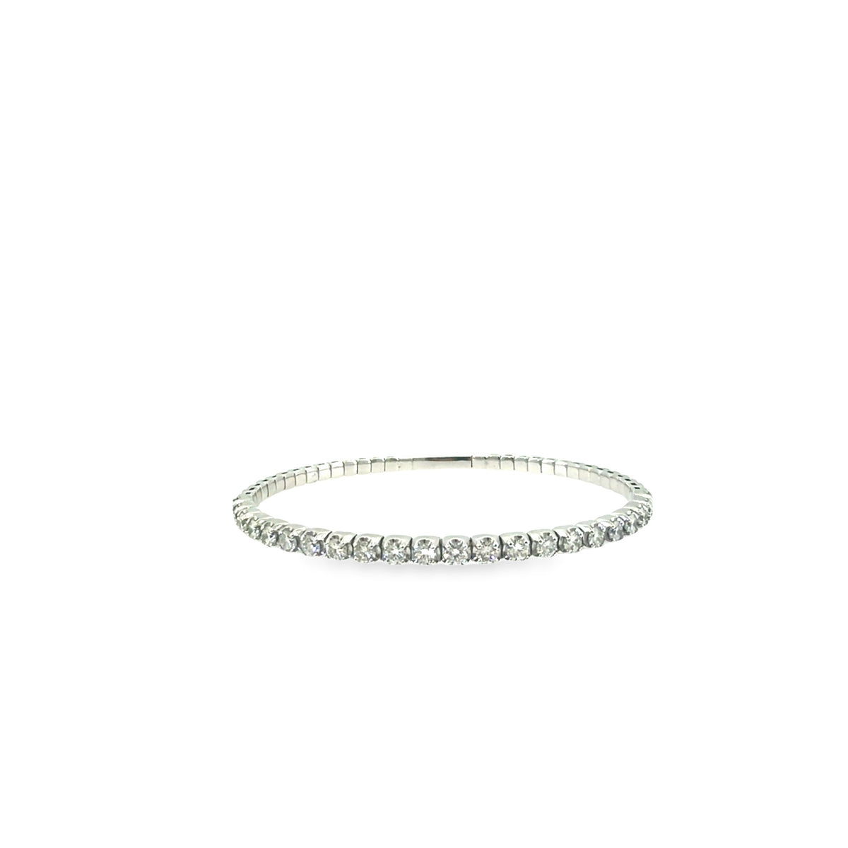 The Crystal Line Bangle, 3.00ct Diamond, 14K White Gold by Benji Designs, view 1