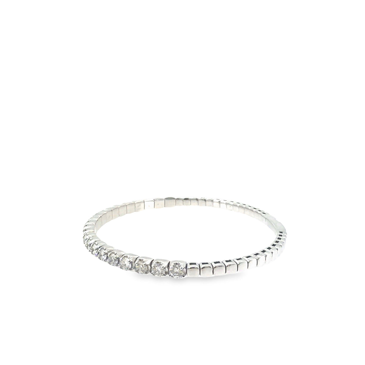 The Crystal Line Bangle, 3.00ct Diamond, 14K White Gold by Benji Designs, view 3