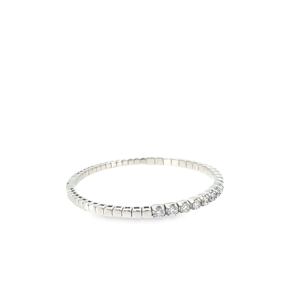 The Crystal Line Bangle, 3.00ct Diamond, 14K White Gold by Benji Designs, view 5