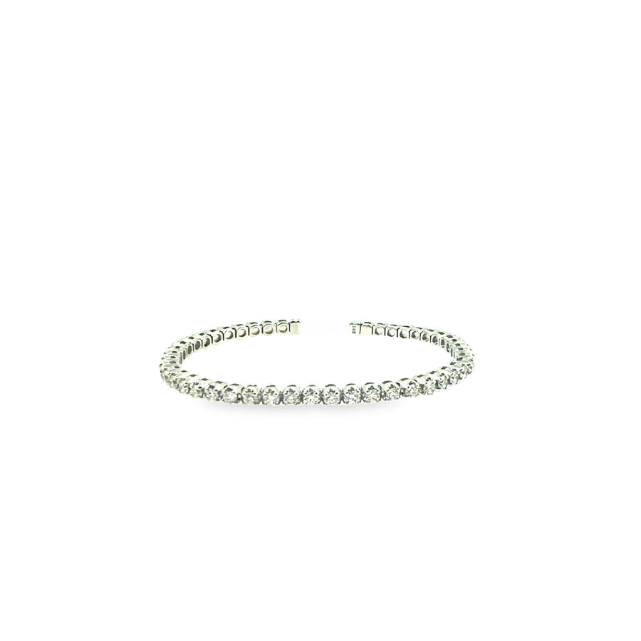 The Open Orbit Cuff, 4.00ct Diamond, 14K White Gold by Benji Designs, view 1