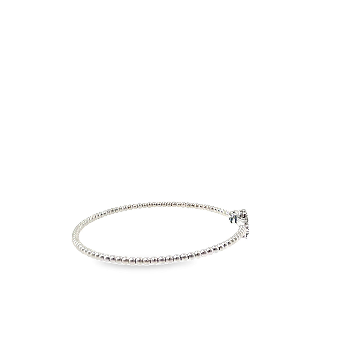 The Sapphire Dewdrop Bangle, 0.51ct Sapphire & Diamond, 14K White Gold by Benji Designs, view 5