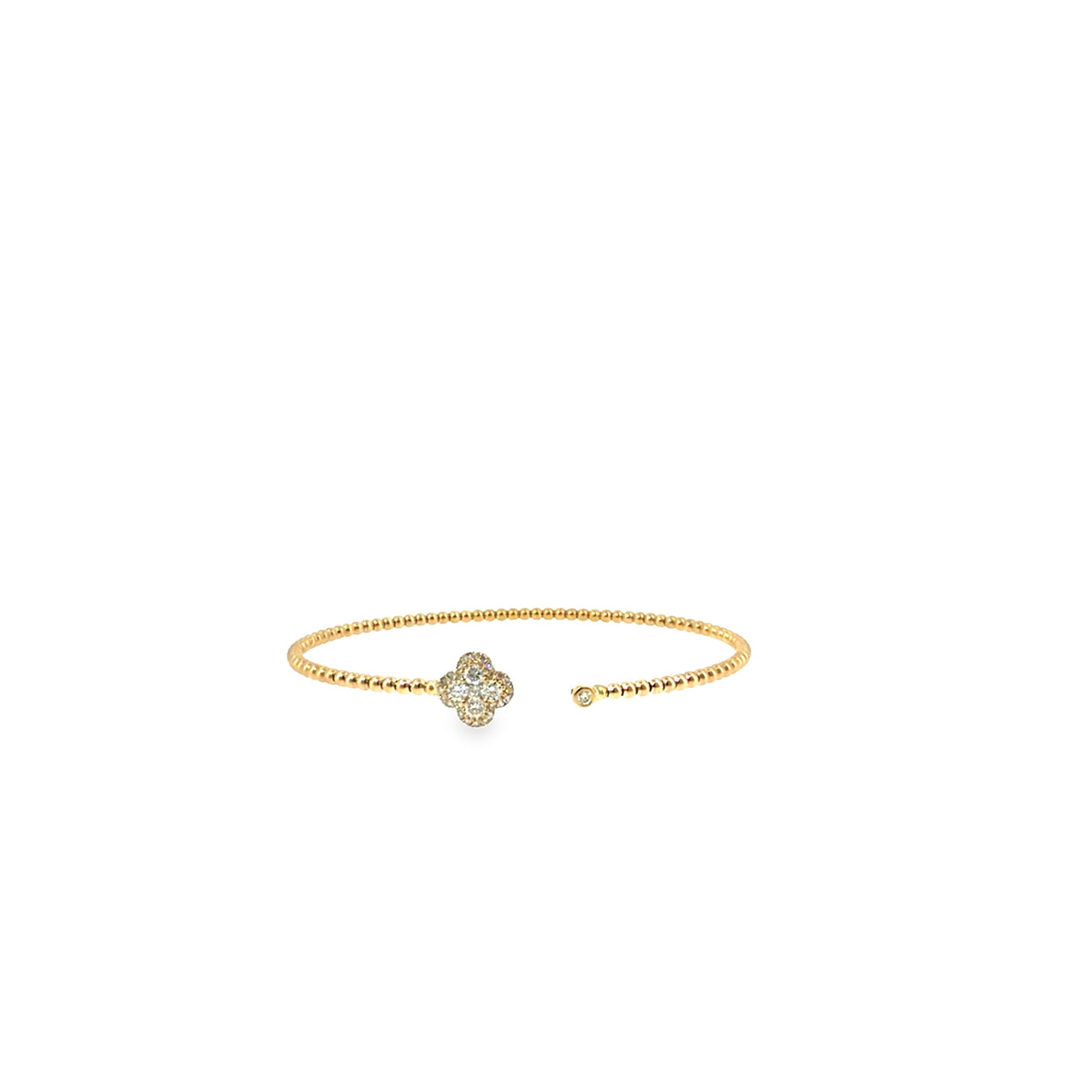 The Honey Bead Bangle, 0.45ct Diamond, 14K Yellow Gold by Benji Designs, view 1