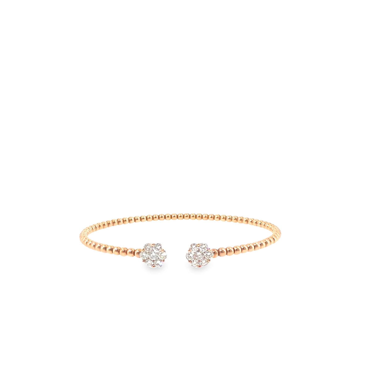 The Rose Cluster Bangle, 0.80ct Diamond, 18K Rose Gold by Benji Designs, view 3
