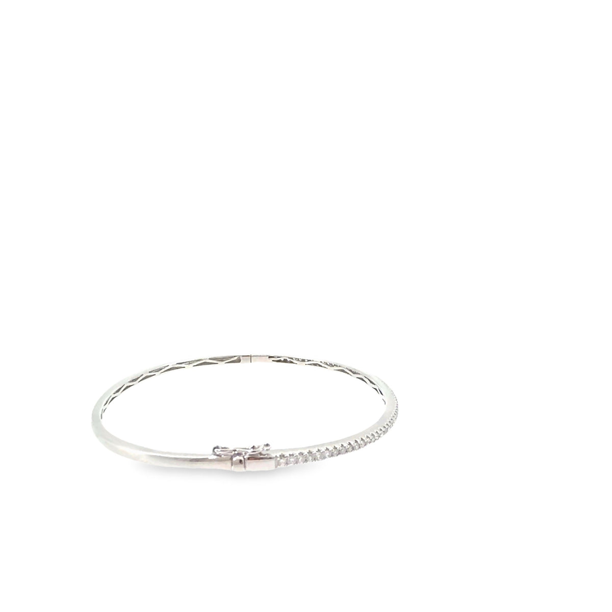 The Polar Twist Bangle, 0.50ct Diamond, 14K White Gold by Benji Designs, view 5