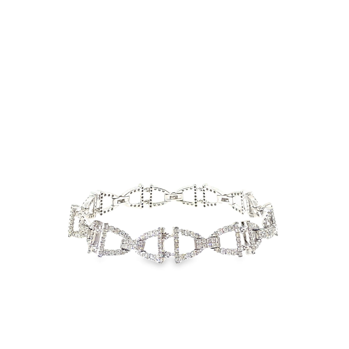 The Prism Link Bracelet, 3.00 ct Diamond, 14K White Gold by Benji Designs, view 4