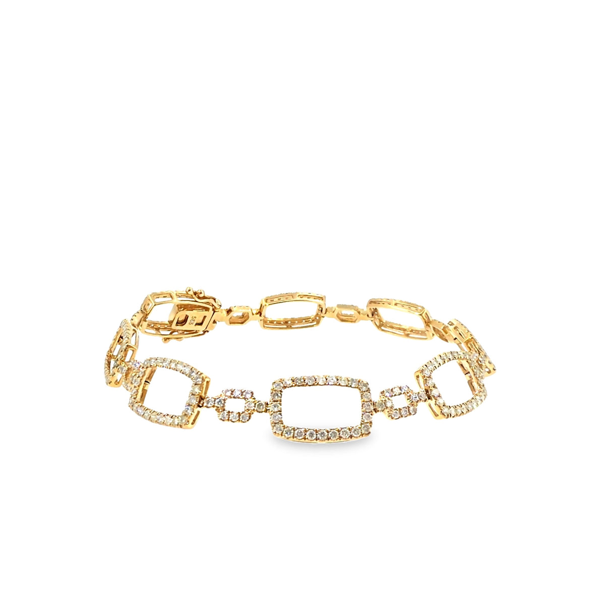The Golden Frame Bracelet, 2.50 ct Diamond, 14K Yellow Gold by Benji Designs, view 2