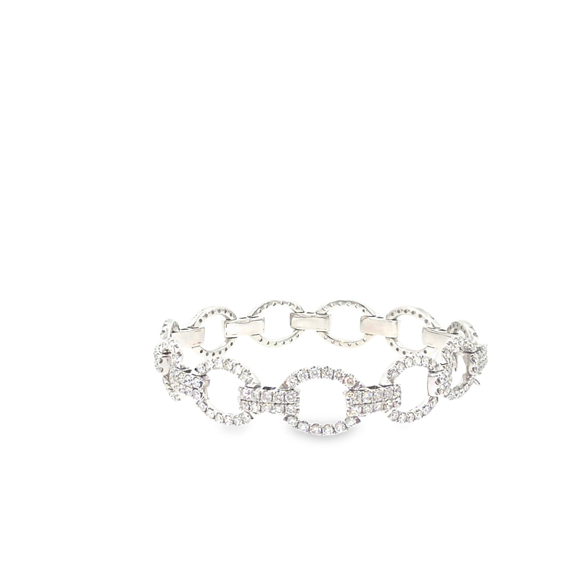 The Orbit Link Bracelet, 5.00 ct Diamond, 14K White Gold by Benji Designs, view 4