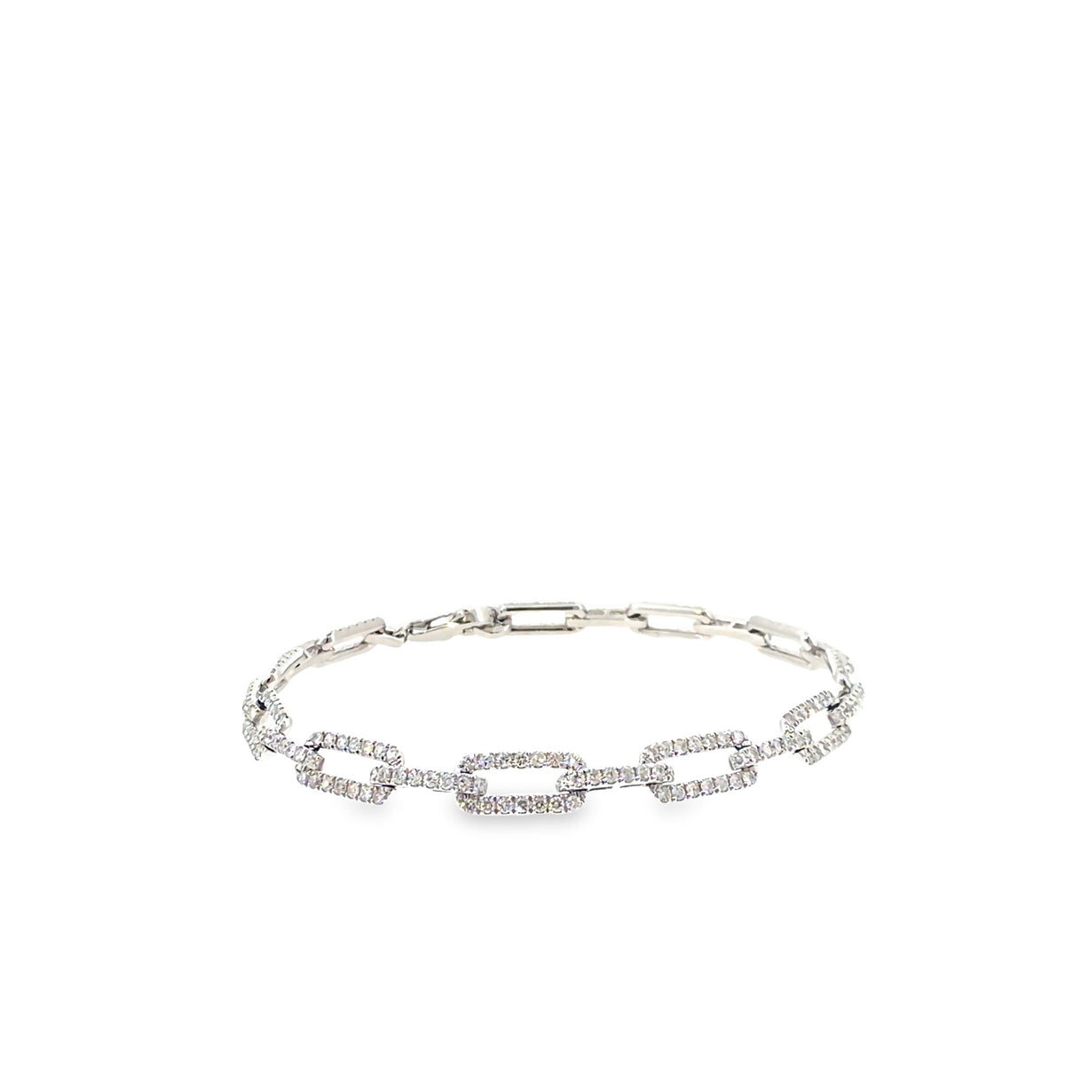 The Frost Link Bracelet, 2.25 ct Diamond, 14K White Gold by Benji Designs, view 2