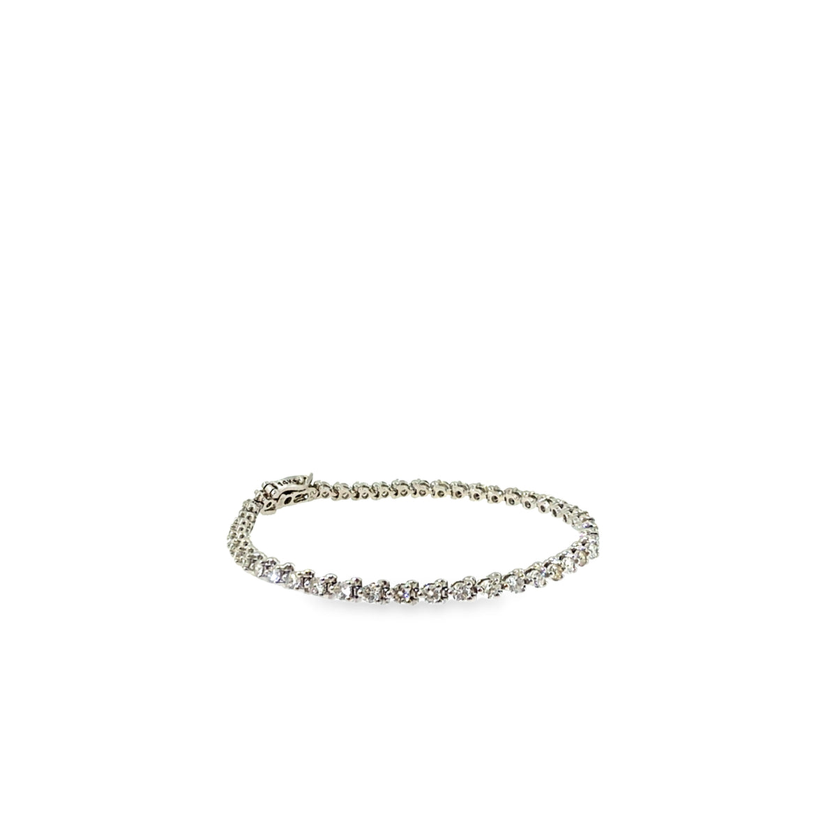 The Ice Ribbon Tennis Bracelet, 3.00ct Diamond, 14K White Gold by Benji Designs, view 1