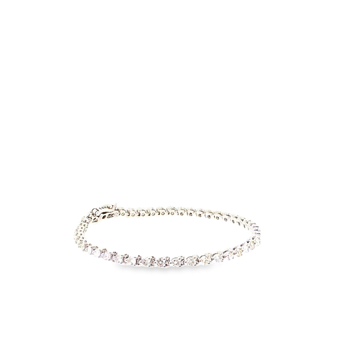 The Ice Ribbon Tennis Bracelet, 3.00ct Diamond, 14K White Gold by Benji Designs, view 2