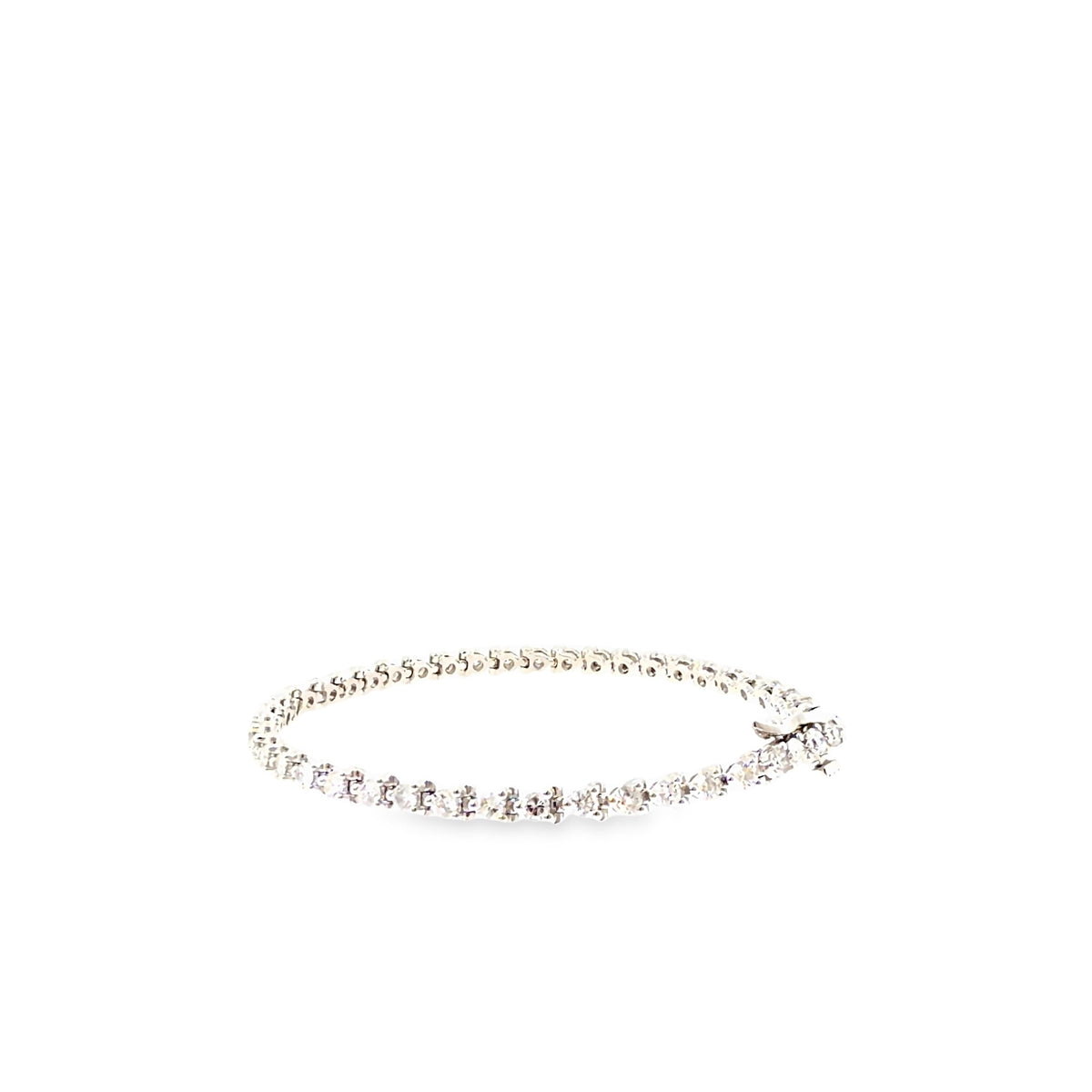 The Ice Ribbon Tennis Bracelet, 3.00ct Diamond, 14K White Gold by Benji Designs, view 4
