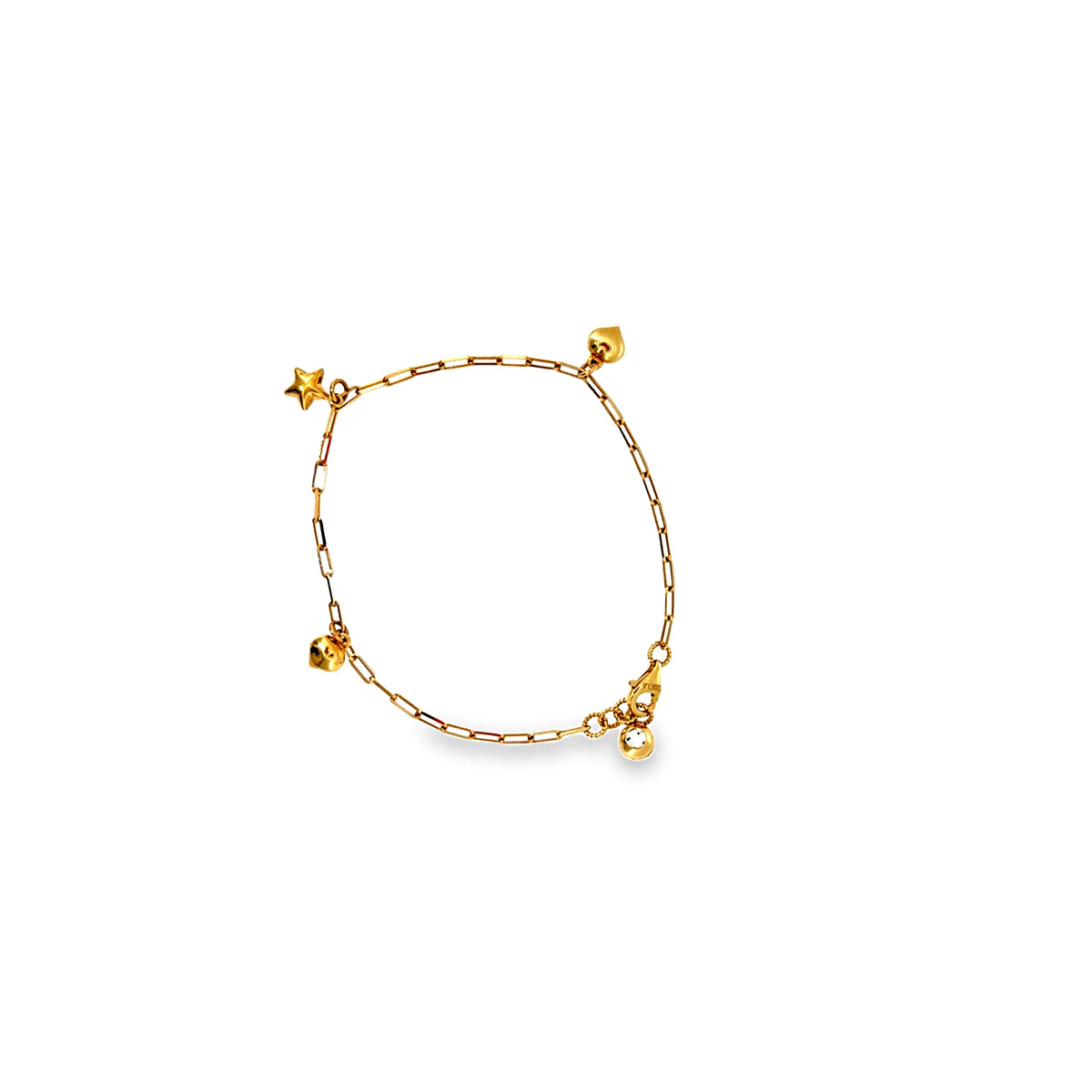 The Lucky Star Charm Bracelet, 14K Yellow Gold by Benji Designs, view 1