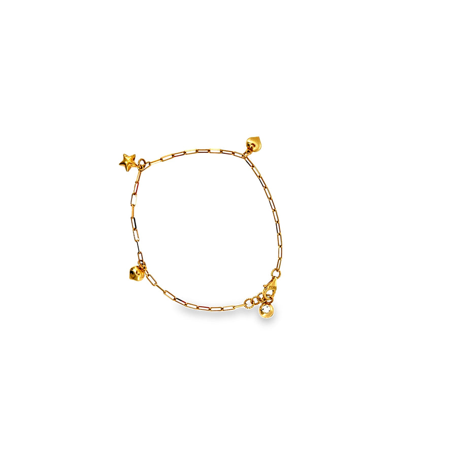 The Lucky Star Charm Bracelet, 14K Yellow Gold by Benji Designs, view 1