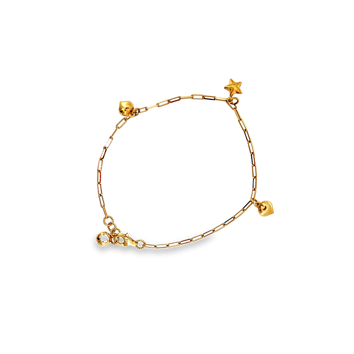 The Lucky Star Charm Bracelet, 14K Yellow Gold by Benji Designs, view 3