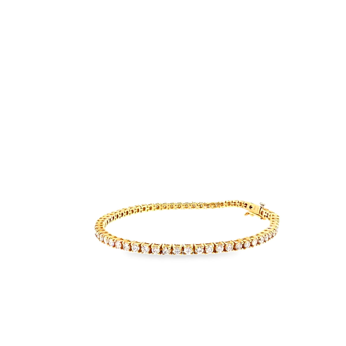 The Golden Riviera Tennis Bracelet, 3.00ct Diamond, 14K Yellow Gold by Benji Designs, view 3