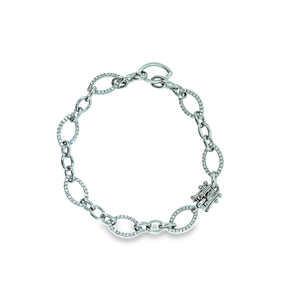 The Moonlink Bracelet, 1.05ct Diamond, 14K White Gold by Benji Designs, view 2