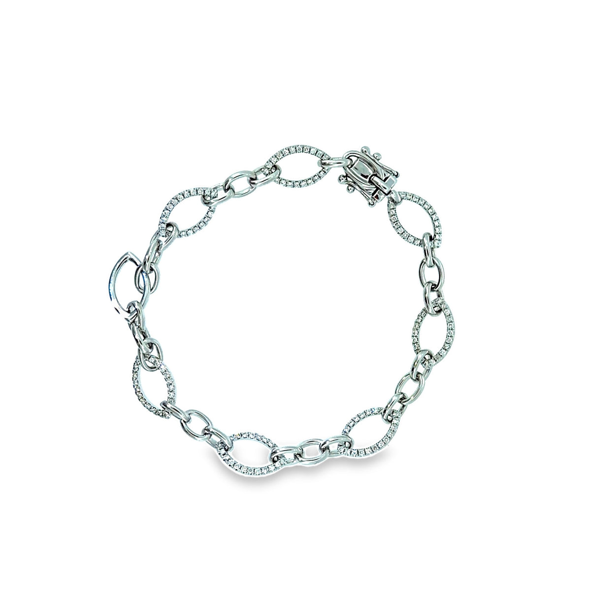 The Moonlink Bracelet, 1.05ct Diamond, 14K White Gold by Benji Designs, view 5