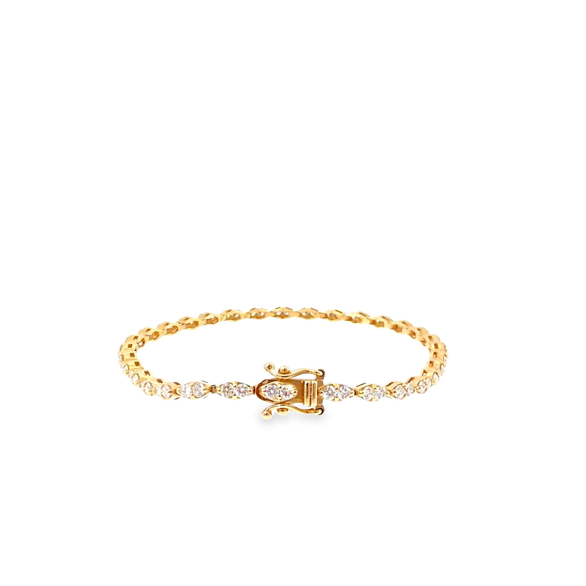The Golden Vine Bracelet, 2.00ct Diamond, 14K Yellow Gold by Benji Designs, view 4