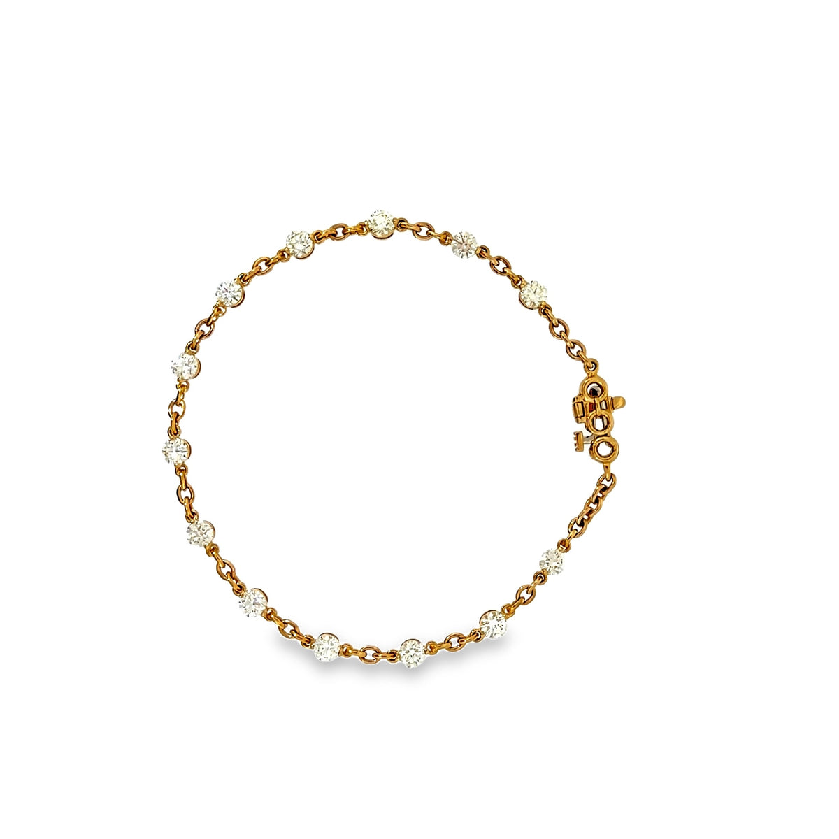 The Golden Droplet Bracelet, 2.50ct Diamond, 18K Yellow Gold by Benji Designs, view 2