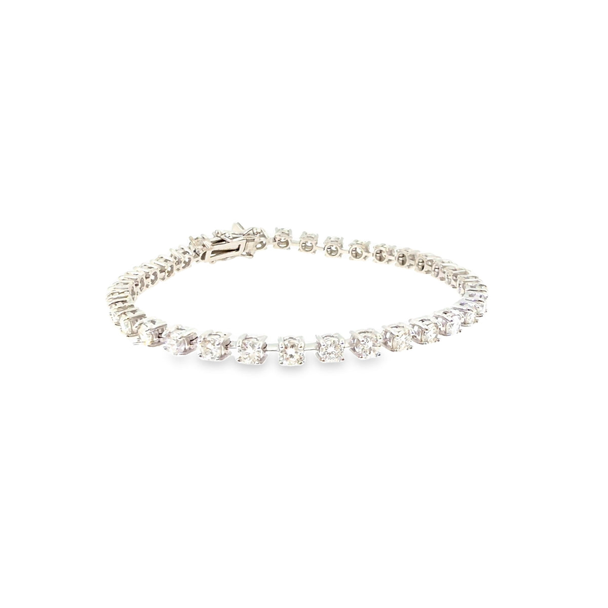 The Icebreaker Tennis Bracelet, 4.00ct Diamond, 14K White Gold by Benji Designs, view 3