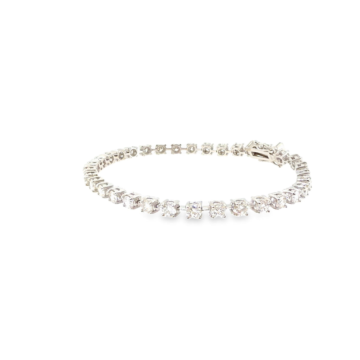 The Icebreaker Tennis Bracelet, 4.00ct Diamond, 14K White Gold by Benji Designs, view 4