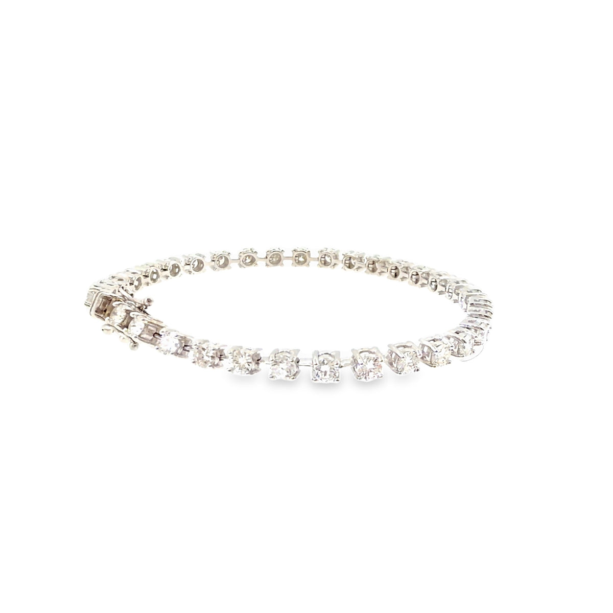 The Icebreaker Tennis Bracelet, 4.00ct Diamond, 14K White Gold by Benji Designs, view 6
