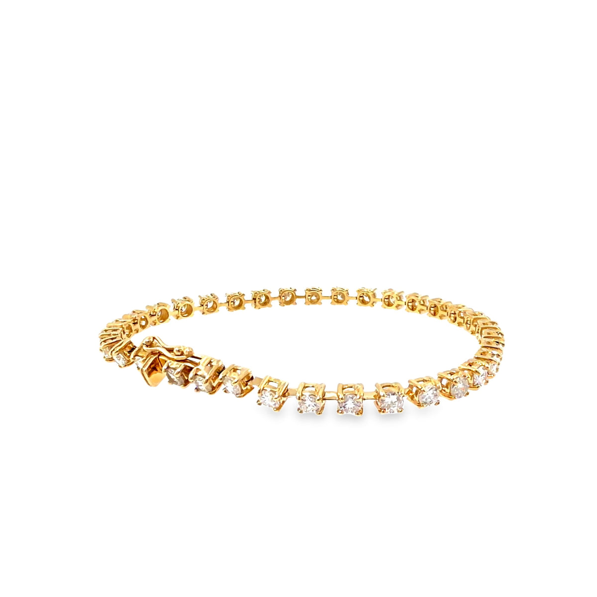 The Gold Standard Tennis Bracelet, 5.00ct Diamond, 14K Yellow Gold by Benji Designs, view 5