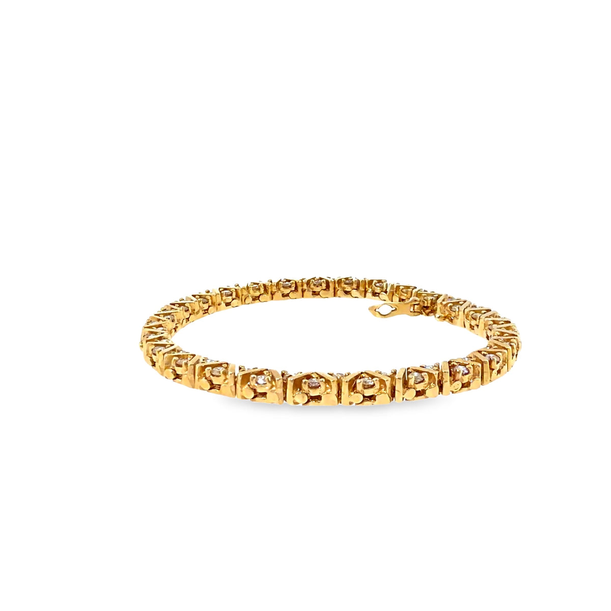 The Golden Ribbon Tennis Bracelet, 2.24 ct Diamond, 14K Yellow Gold by Benji Designs, view 3