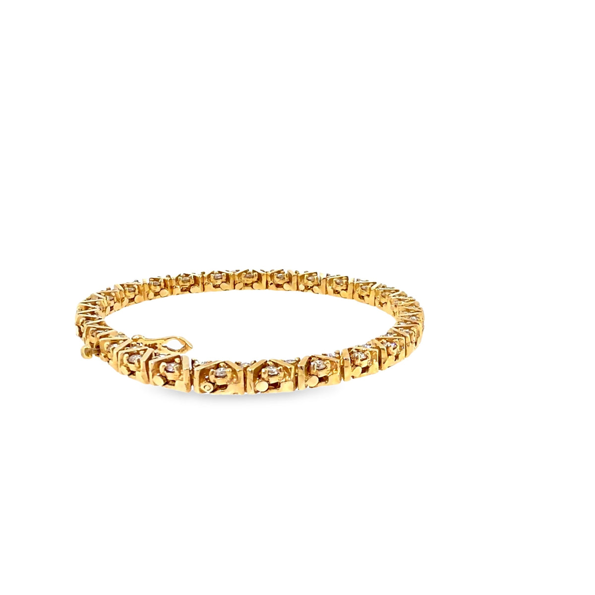 The Golden Ribbon Tennis Bracelet, 2.24 ct Diamond, 14K Yellow Gold by Benji Designs, view 5