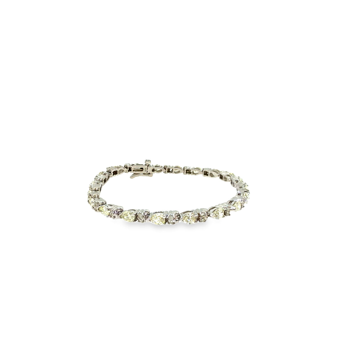 The Ice Cascade Tennis Bracelet, 6.50 ct Diamond, 14K White Gold by Benji Designs, view 1