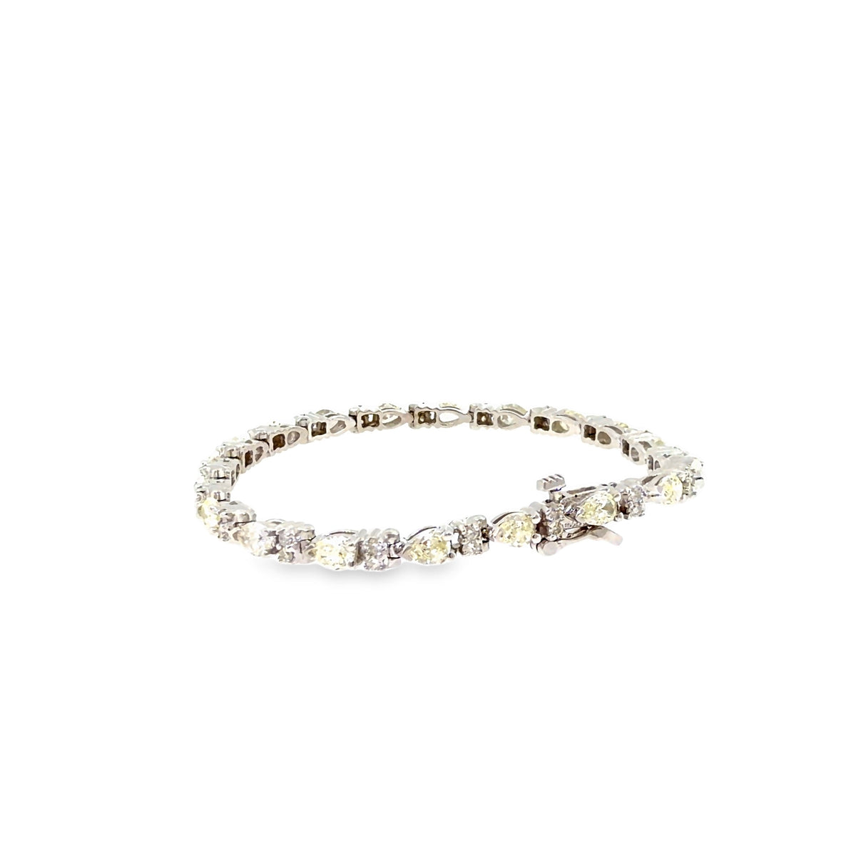 The Ice Cascade Tennis Bracelet, 6.50 ct Diamond, 14K White Gold by Benji Designs, view 4