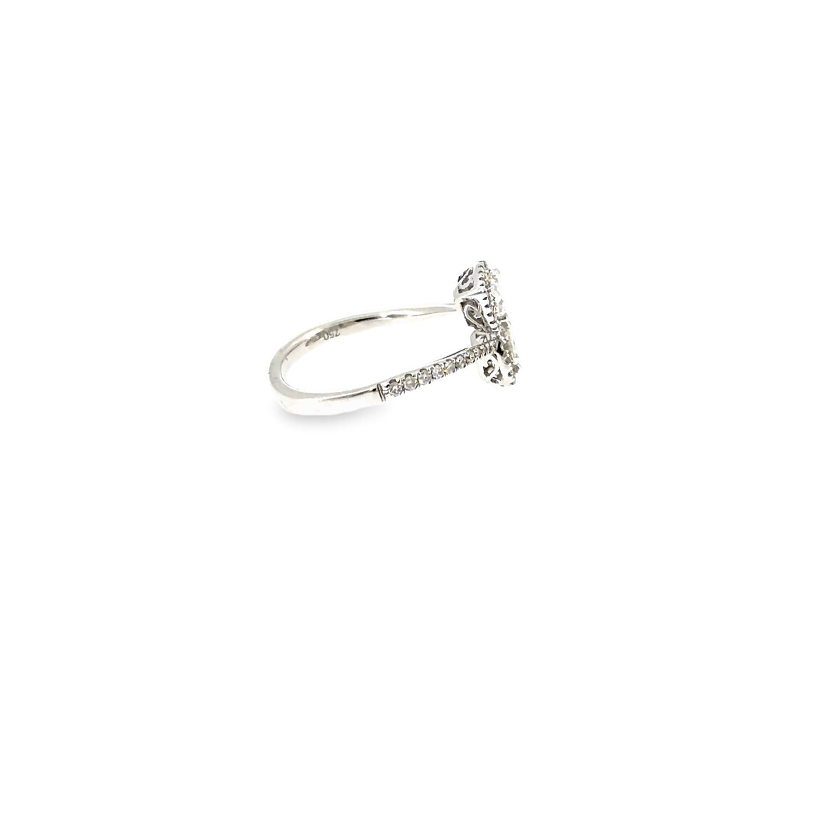 The Twin Tears Ring, 1.20ct Pear Diamond, 18K White Gold by Benji Designs, view 5