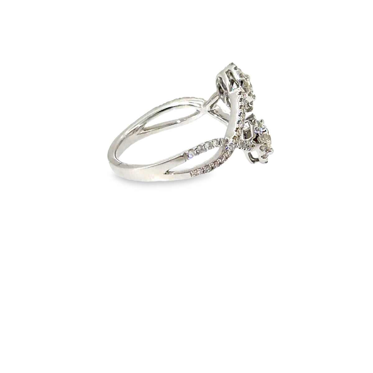 The Moonlit Twins Ring, 1.02ct Diamond, 18K White Gold by Benji Designs, view 5