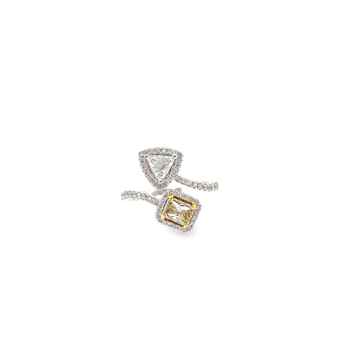 The Sun & Prism Ring, 1.50ct Yellow Diamond, 18K White Gold by Benji Designs, view 2