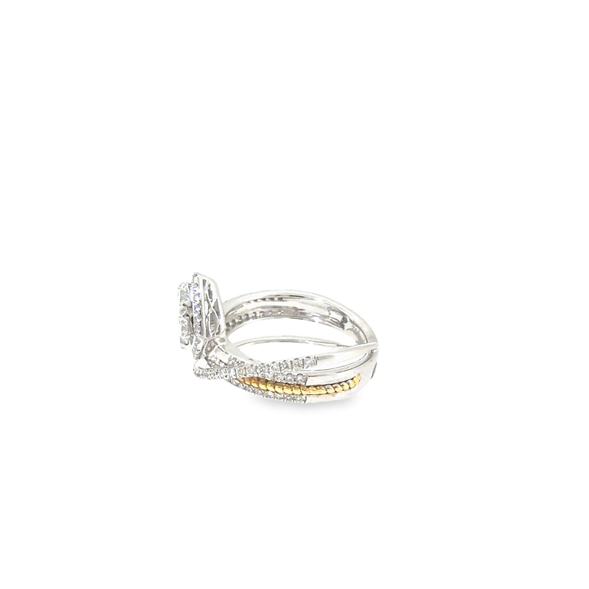 The Pillow Pavé Ring, 1.30ct Diamond, 18K White Gold by Benji Designs, view 3