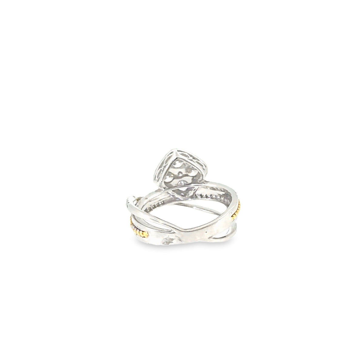 The Pillow Pavé Ring, 1.30ct Diamond, 18K White Gold by Benji Designs, view 4