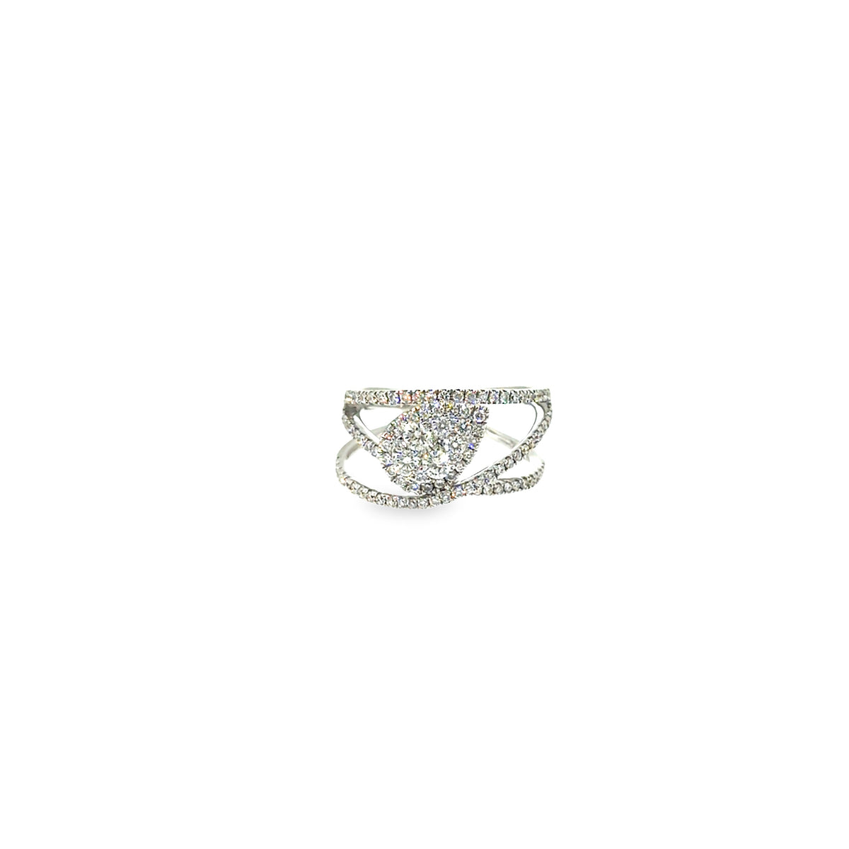 The Starlit Swirl Ring, 0.92ct Diamond, 18K White Gold by Benji Designs, view 1