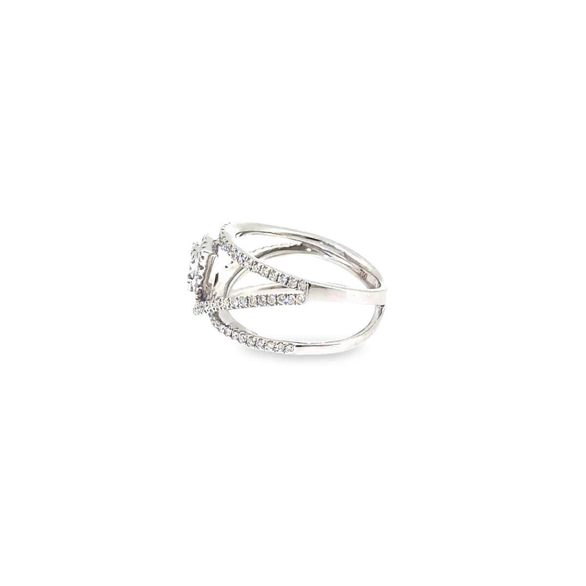 The Starlit Swirl Ring, 0.92ct Diamond, 18K White Gold by Benji Designs, view 3